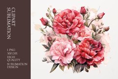 Floral bouquet watercolor clipart sublimation Product Image 1