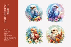 Cute eagle with flowery clipart sublimation Product Image 1