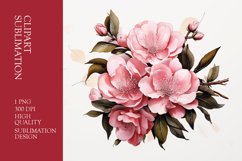 Floral bouquet watercolor clipart sublimation Product Image 1