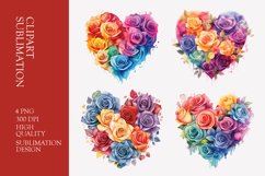 Arrangement of roses in heart clipart Product Image 1