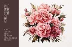 Floral bouquet watercolor clipart sublimation Product Image 1