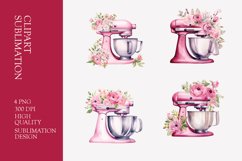 Pink Watercolor Kitchen Mixer Clipart Product Image 1