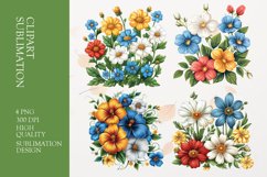Spring flower watercolor clipart sublimation Product Image 1