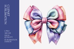 Pastel bow watercolor clipart sublimation Product Image 1