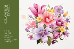 Spring flower watercolor clipart sublimation Product Image 1