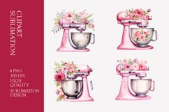 Pink Watercolor Kitchen Mixer Clipart Product Image 1