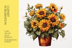Sunflower in pot clipart sublimation Product Image 1
