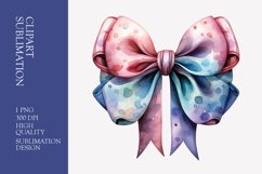 Pastel bow watercolor clipart sublimation Product Image 1