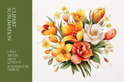 Spring flower watercolor clipart sublimation Product Image 1