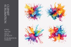 Watercolor splashes clipart sublimation png Product Image 1