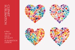 Watercolor Heart Clipart Sublimation Product Image 1
