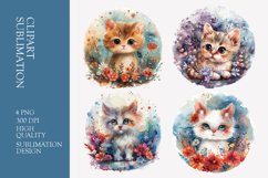 Cute gappy chibi cat with flowery clipart Product Image 1