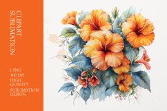 Floral bouquet watercolor clipart sublimation Product Image 1