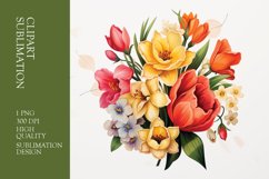 Spring flower watercolor clipart sublimation Product Image 1