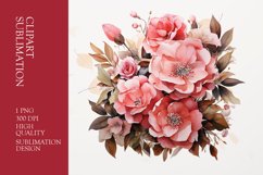 Floral bouquet watercolor clipart sublimation Product Image 1