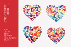 Watercolor Heart Clipart Sublimation Product Image 1