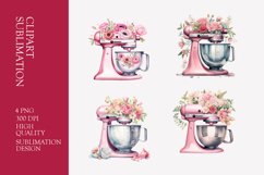 Pink Watercolor Kitchen Mixer Clipart Product Image 1