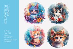 Cute gappy chibi cat with flowery clipart Product Image 1