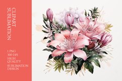 Floral bouquet watercolor clipart sublimation Product Image 1