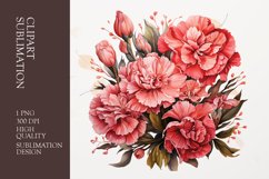 Floral bouquet watercolor clipart sublimation Product Image 1