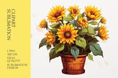Sunflower in pot clipart sublimation Product Image 1
