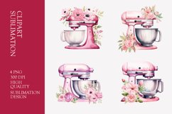 Pink Watercolor Kitchen Mixer Clipart Product Image 1