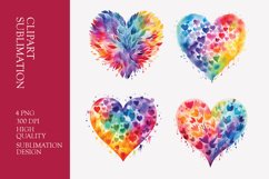 Watercolor heart clipart sublimation png Product Image 1