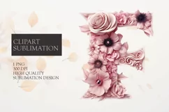Floral Letter F png File, Letter F sublimation Product Image 1