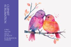 Two Cute Bird Watercolor Clipart Sublimation Product Image 1