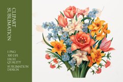 Spring flower watercolor clipart sublimation Product Image 1