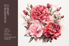Floral bouquet watercolor clipart sublimation Product Image 1
