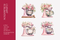 Pink Watercolor Kitchen Mixer Clipart Product Image 1