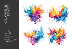 Watercolor splashes clipart sublimation png Product Image 1