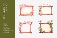 Wooden hanging signboard watercolor clipart Product Image 1