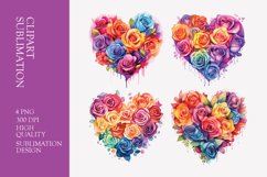 Arrangement of roses in heart clipart Product Image 1