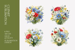 Wildflower bouquet watercolor clipart Product Image 1