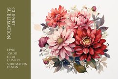 Watercolor Floral Bouquet Clipart Sublimation Product Image 1