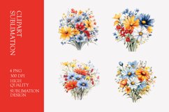 Wildflower bouquet watercolor clipart Product Image 1