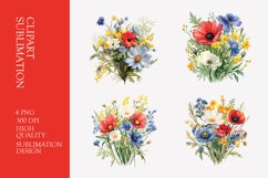 Wildflower bouquet watercolor clipart Product Image 1