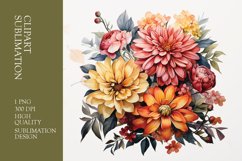 Watercolor Floral Bouquet Clipart Sublimation Product Image 1