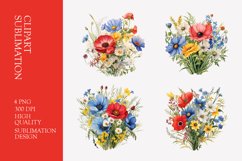 Wildflower bouquet watercolor clipart Product Image 1