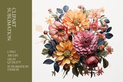 Watercolor Floral Bouquet Clipart Sublimation Product Image 1