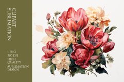 Watercolor Floral Bouquet Clipart Sublimation Product Image 1