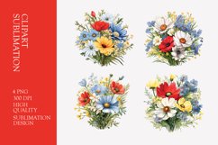 Wildflower bouquet watercolor clipart Product Image 1