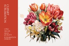 Watercolor Floral Bouquet Clipart Sublimation Product Image 1