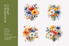 Wildflower bouquet watercolor clipart Product Image 1