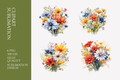 Wildflower bouquet watercolor clipart Product Image 1