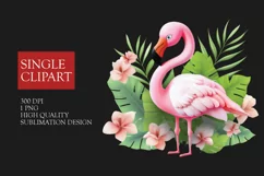 Flamingo Clipart Watercolor, Pink Flamingos Summer Clip Art Product Image 1