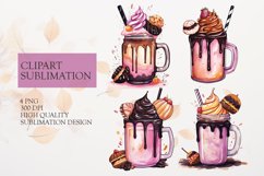 Chocolate milkshake clipart sublimation Product Image 1
