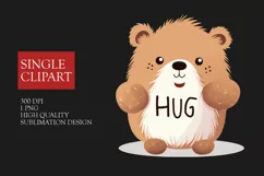 Valentine's Day Bear Clipart, Teddy Bear PNG Product Image 1